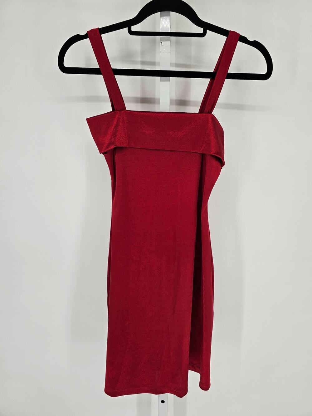 Vintage Y2K Vixen Womens Sz S Sleeveless Mini Dress Red Satin Formal